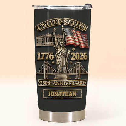 United States 250th Anniversary With Statue Of Liberty And US Flag
