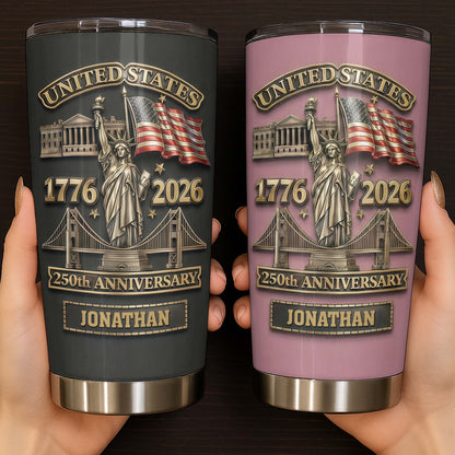 United States 250th Anniversary With Statue Of Liberty And US Flag