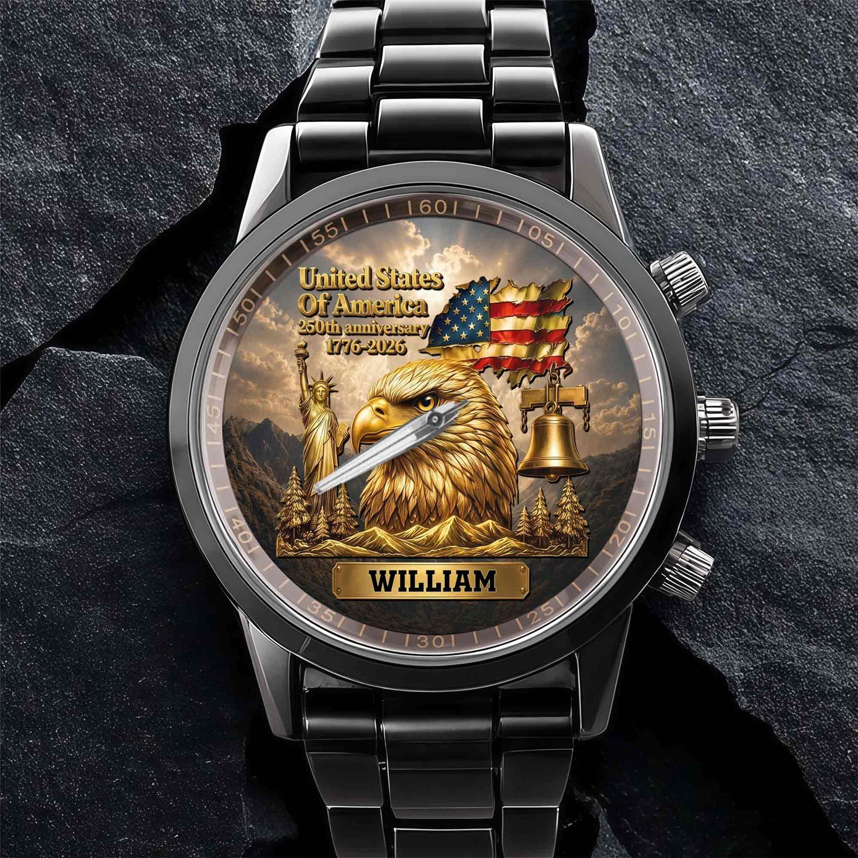 United States Of America Anniversary, Personalized Men's Watch, Gift — free download