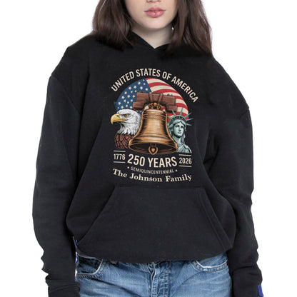 United States Of America Semiquincentennial Patriotic Liberty Bell And Eagle - Personalized Custom Unisex T-shirt, Hoodie - INDE140_BBAS
