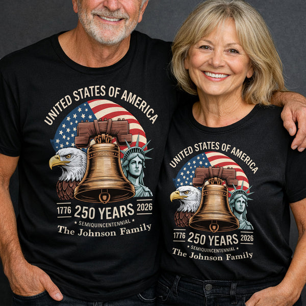 United States Of America Semiquincentennial Patriotic Liberty Bell And Eagle - Personalized Custom Unisex T-shirt, Hoodie - INDE140_BBAS