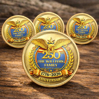 The Family United States Of America Anniversary Eagle Laurel Wreath - Custom Commemorative Coin - INDE167_KCOIN