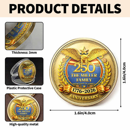 The Family United States Of America Anniversary Eagle Laurel Wreath - Custom Commemorative Coin - INDE167_KCOIN