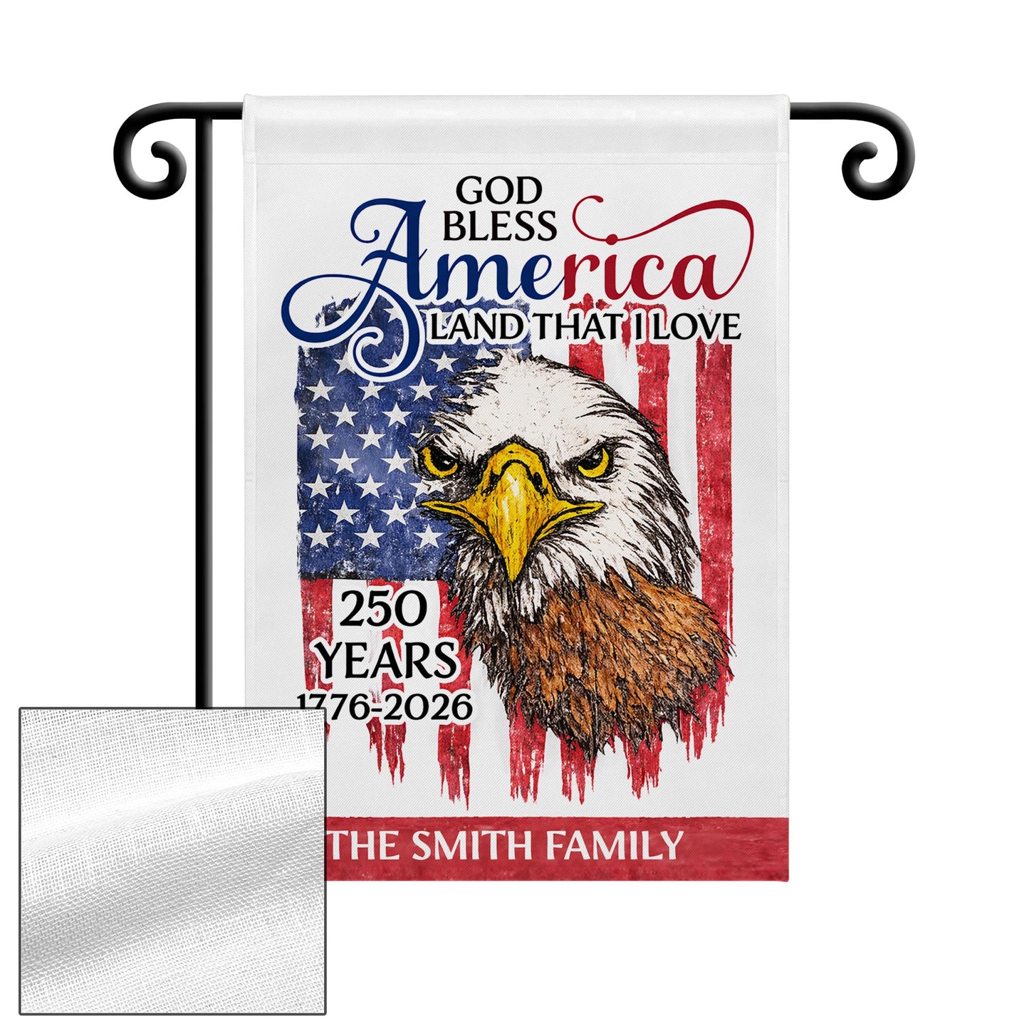 God Bless America Land That I Love Eagle Flag Anniversary Custom Family Name - Personalized Flag - INDE177_GAF