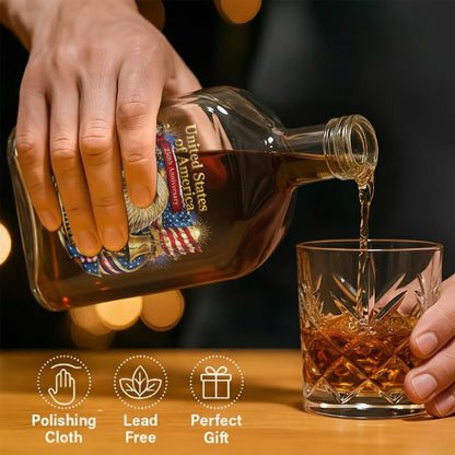 United States Of America Anniversary Eagle And Liberty Bell Patriotic Design - Personalized Whiskey Bottle - INDE188_WHIBA