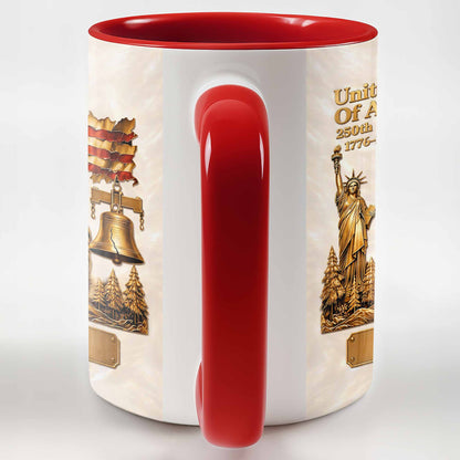 United States Of America 250th Anniversary Eagle And Liberty Bell - Personalized Custom Accent Mug - INDE233_AMUG