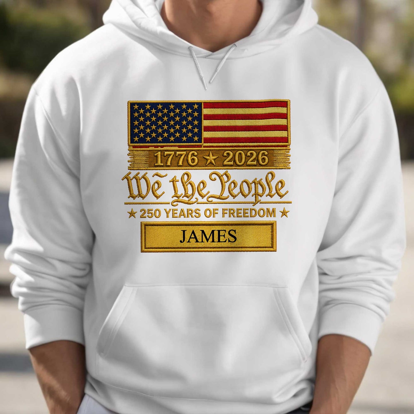 We The People Years Of Freedom American Flag Patriotic Design - Personalized Custom Unisex T-shirt, Hoodie - INDE257_WBAS