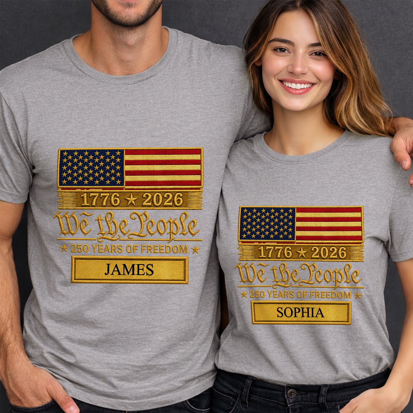 We The People Years Of Freedom American Flag Patriotic Design - Personalized Custom Unisex T-shirt, Hoodie - INDE257_WBAS