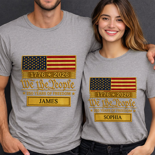 We The People Years Of Freedom American Flag Patriotic Design - Personalized Custom Unisex T-shirt, Hoodie - INDE257_WBAS
