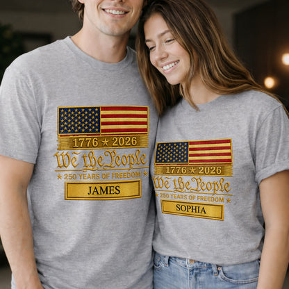 We The People Years Of Freedom American Flag Patriotic Design - Personalized Custom Unisex T-shirt, Hoodie - INDE257_WBAS