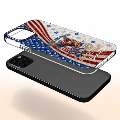 American Pride Anniversary Bald Eagle And Flag Jewelry Design - Personalized Clear Phone Case - INDE270_PHC