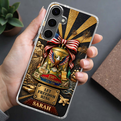 Let Freedom Ring Anniversary American Eagle And Liberty Bell - Personalized Clear Phone Case - INDE314_PHC