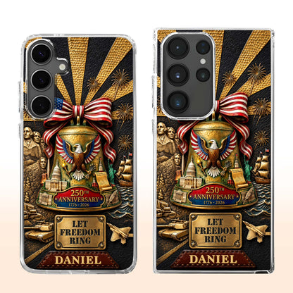 Let Freedom Ring Anniversary American Eagle And Liberty Bell - Personalized Clear Phone Case - INDE314_PHC