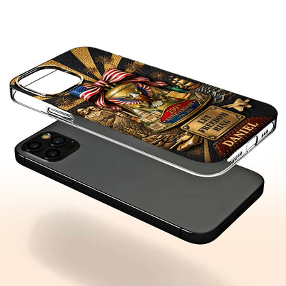 Let Freedom Ring Anniversary American Eagle And Liberty Bell - Personalized Clear Phone Case - INDE314_PHC