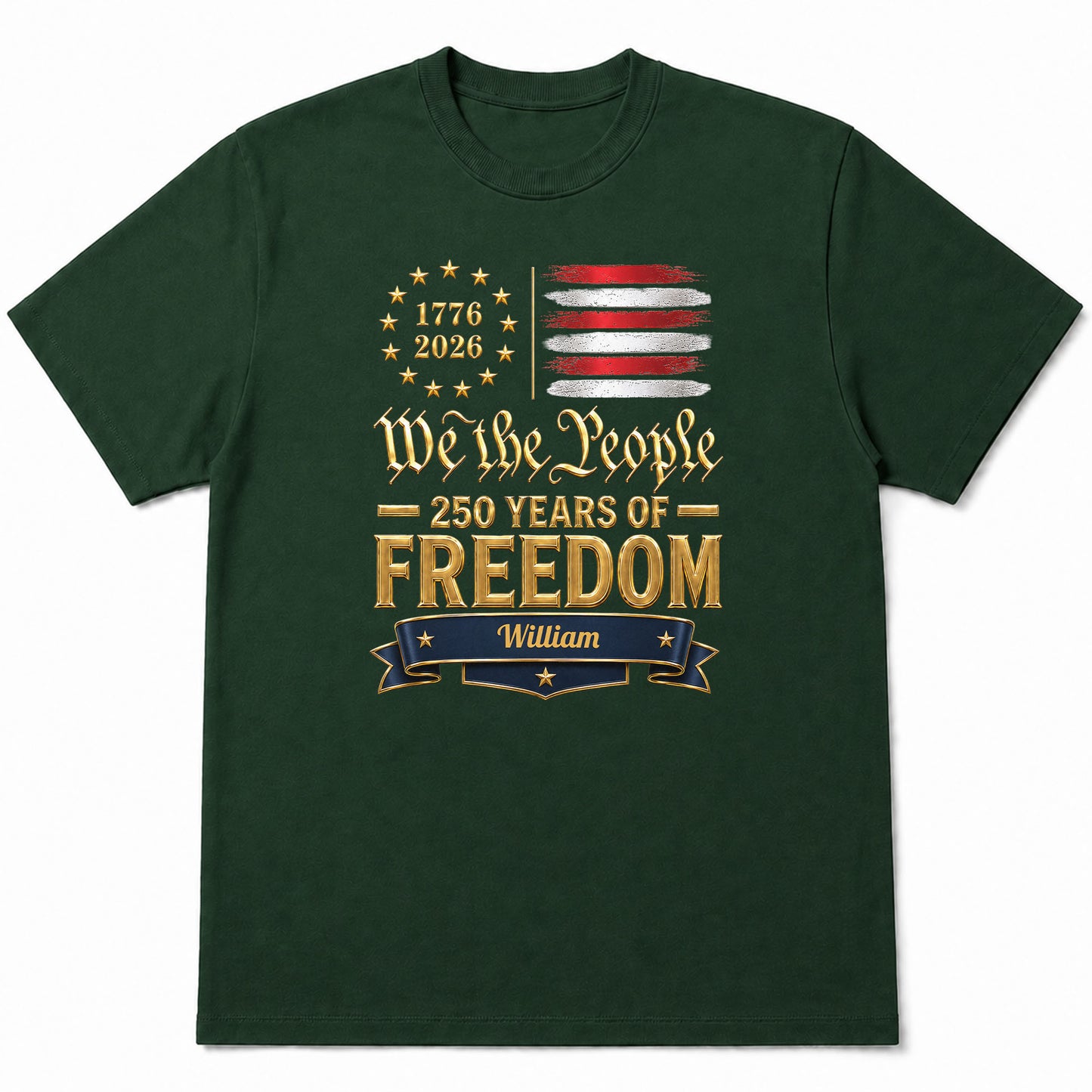 We The People 250 Years Of Freedom American Flag Stars - Personalized Custom Unisex T-shirt, Hoodie - INDE485_BBAS