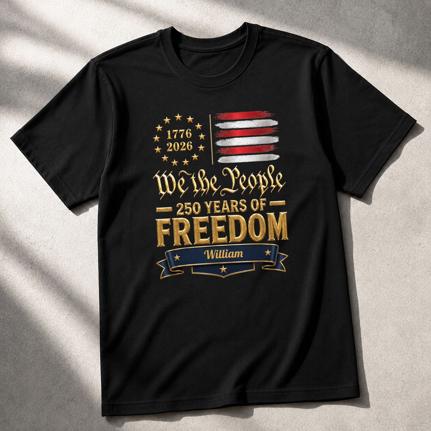 We The People 250 Years Of Freedom American Flag Stars - Personalized Custom Unisex T-shirt, Hoodie - INDE485_BBAS