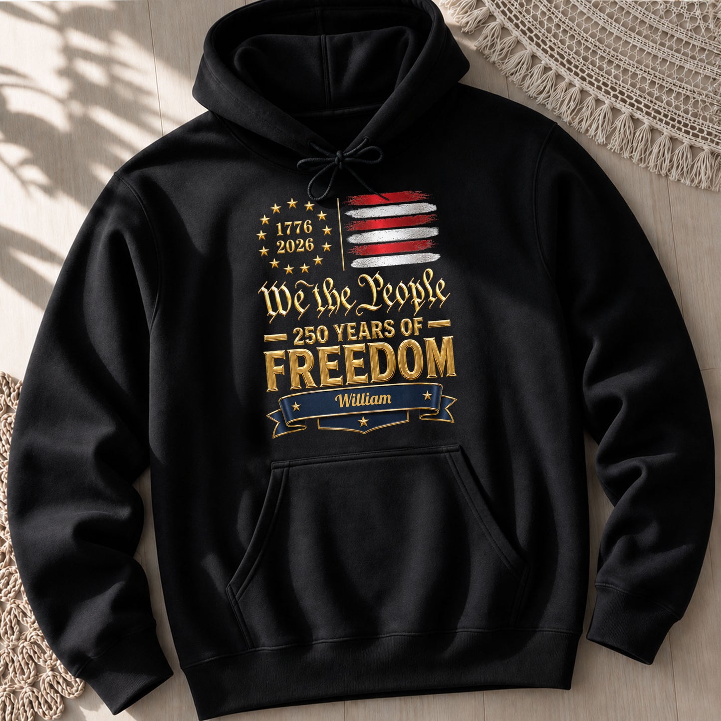 We The People 250 Years Of Freedom American Flag Stars - Personalized Custom Unisex T-shirt, Hoodie - INDE485_BBAS