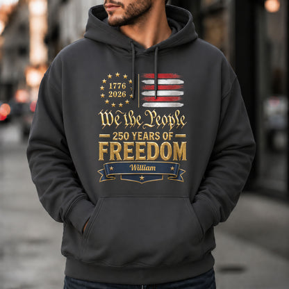 We The People 250 Years Of Freedom American Flag Stars - Personalized Custom Unisex T-shirt, Hoodie - INDE485_BBAS