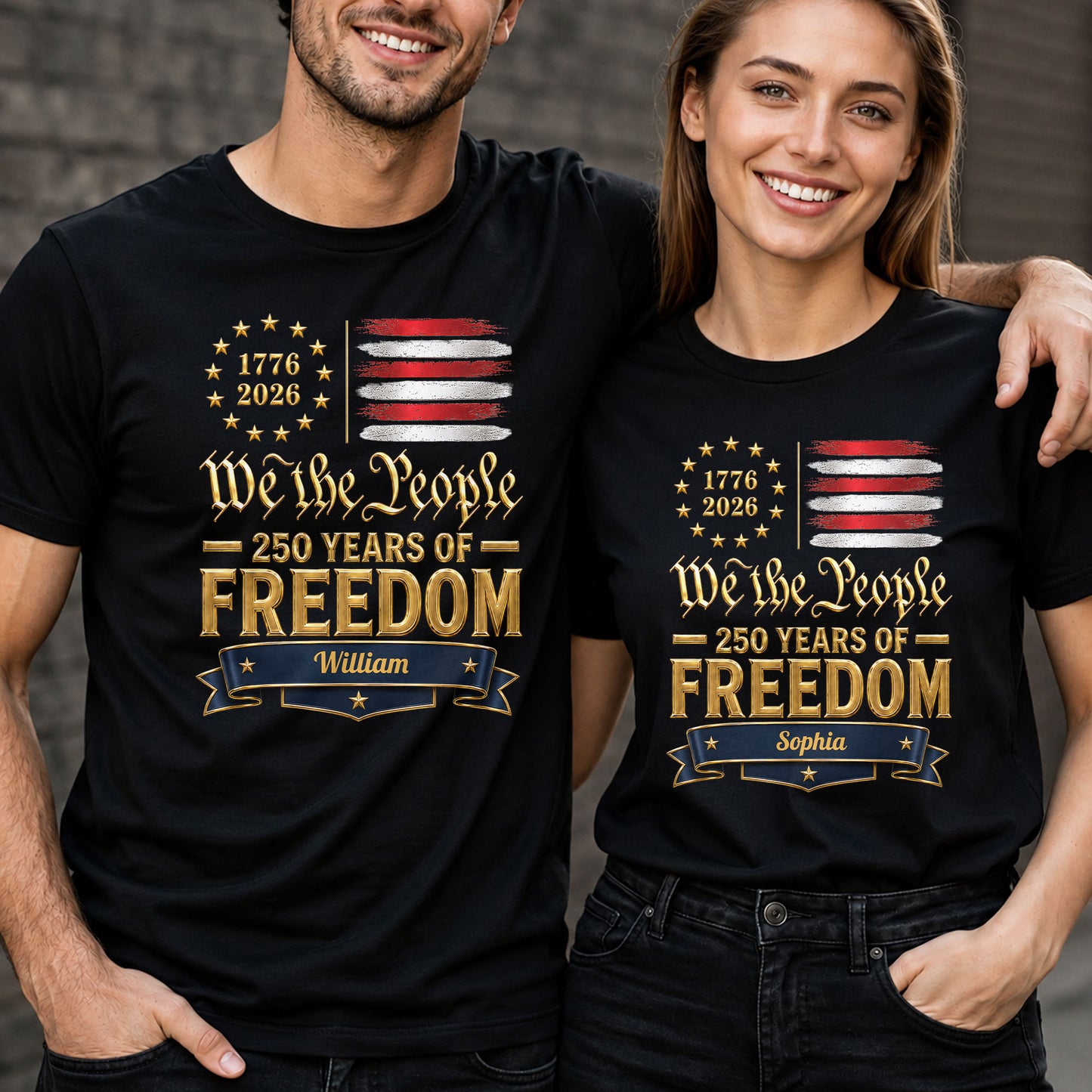 We The People 250 Years Of Freedom American Flag Stars - Personalized Custom Unisex T-shirt, Hoodie - INDE485_BBAS