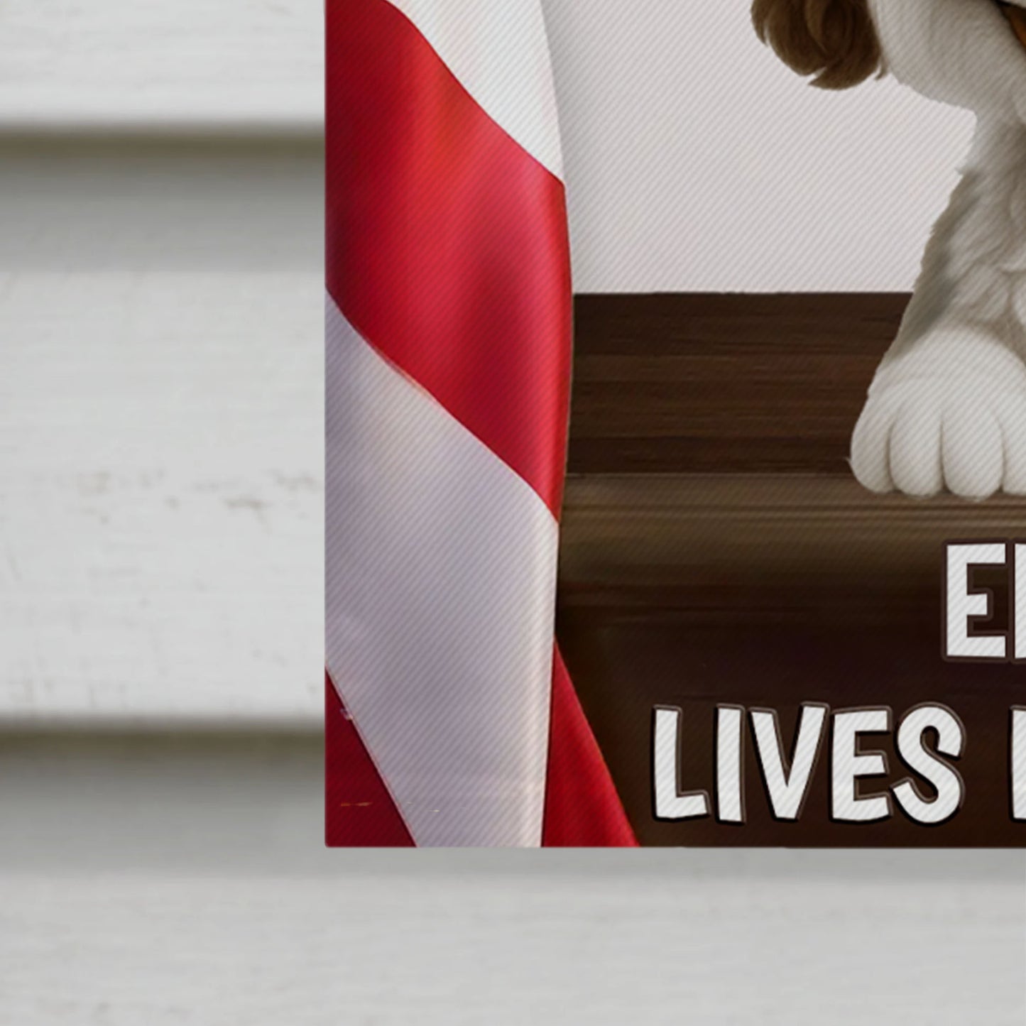 Welcome To My House Dog Lives Here Too Patriotic American Flag - Personalized Flag - INDE492_GAF