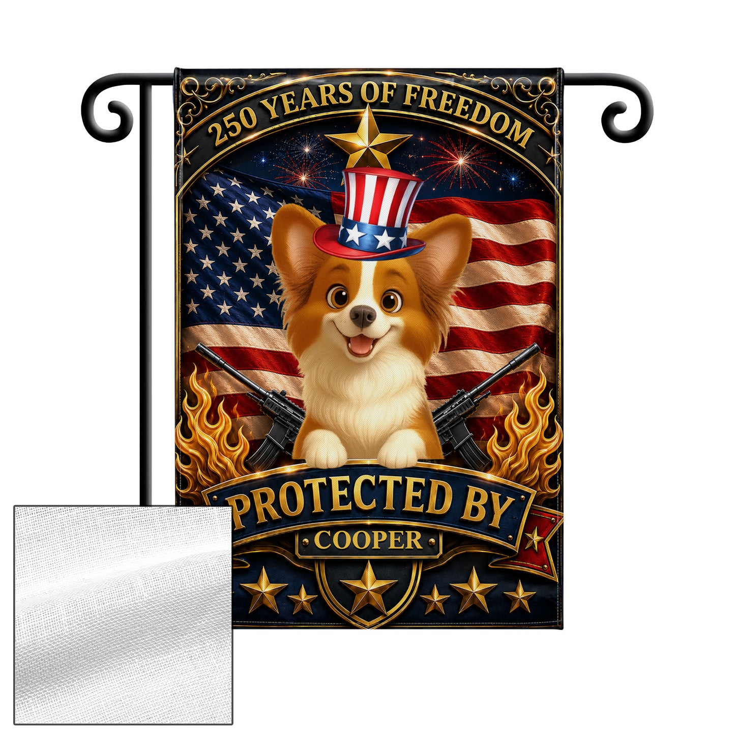 250 Years Of Freedom Protected By Custom Dog And USA Flag - Personalized Flag - INDE647_GAF