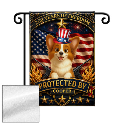 250 Years Of Freedom Protected By Custom Dog And USA Flag - Personalized Flag - INDE647_GAF