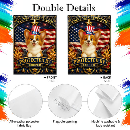250 Years Of Freedom Protected By Custom Dog And USA Flag - Personalized Flag - INDE647_GAF