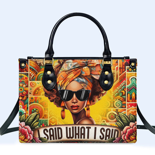 Dije lo que dije - Bolso de mano de cuero personalizado - ISAID02