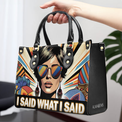 J'ai dit ce que j'ai dit - Sac à main en cuir personnalisé - ISAID03