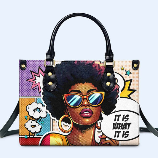 Es lo que es - Bolso de mano de piel personalizado - ITIS01