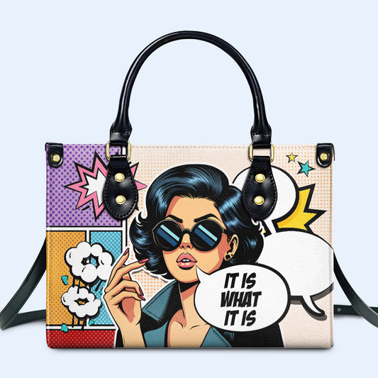 Es lo que es - Bolso de mano de piel personalizado - ITIS05