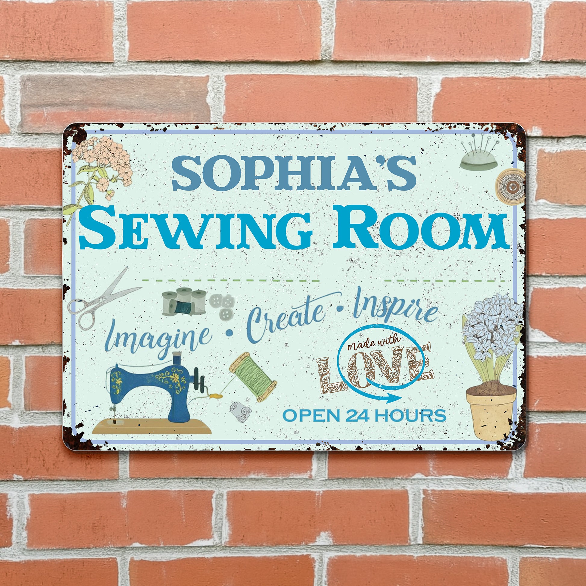 Imagine Create Inspire Sewing Room Sign