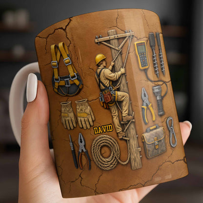 Personalized Mug With Essential Tools And Helmet