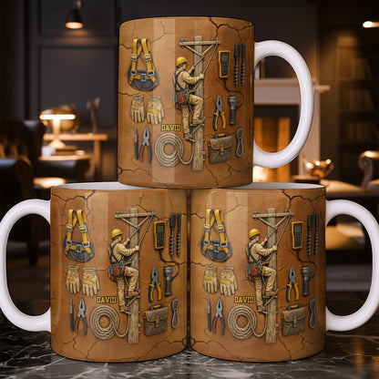 Personalized Mug With Essential Tools And Helmet