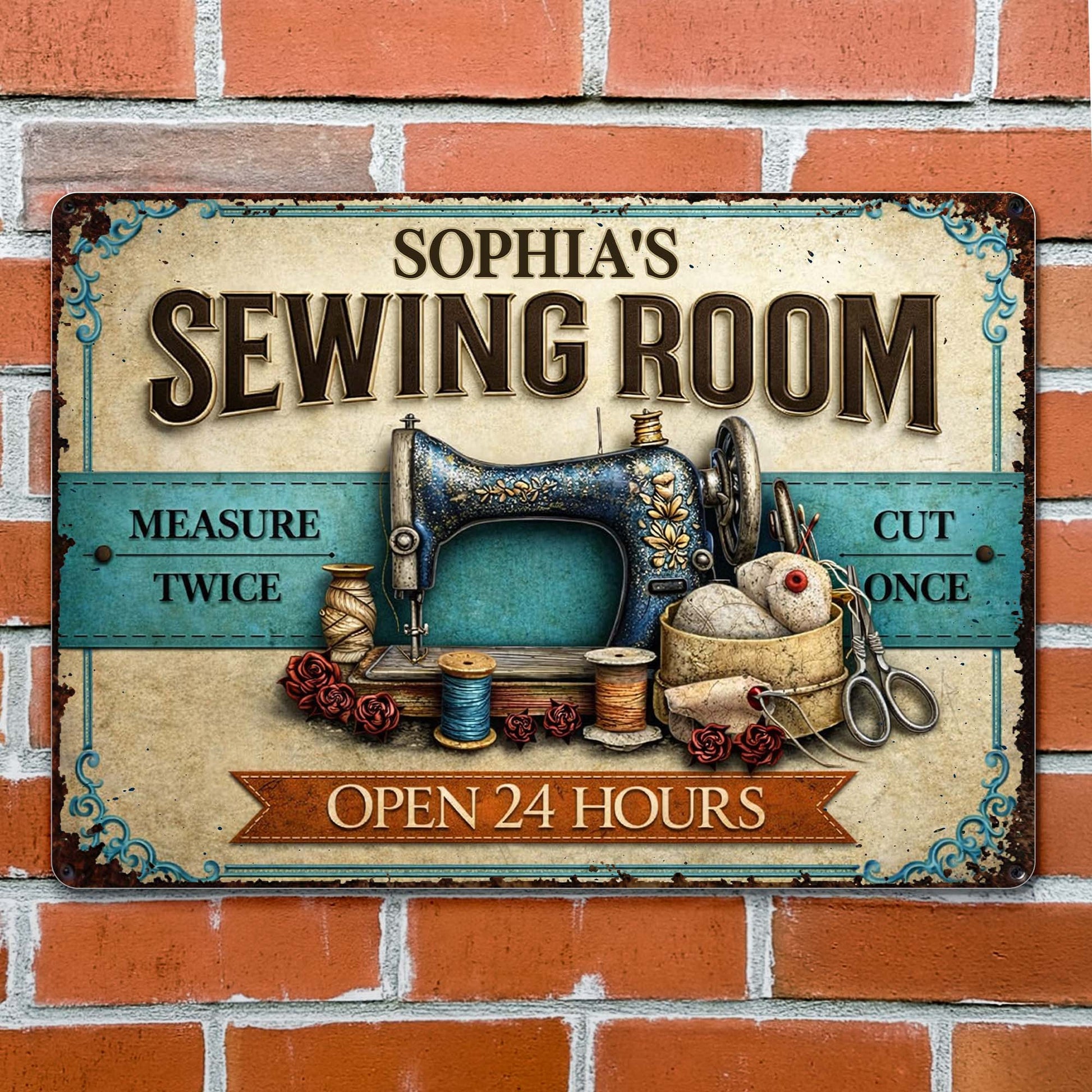 Measure Twice Cut Once Open 24 Hours Sewing Theme