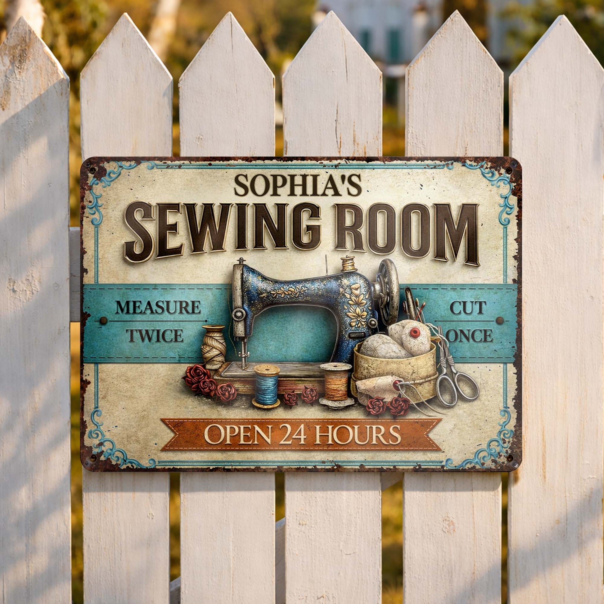 Measure Twice Cut Once Open 24 Hours Sewing Theme