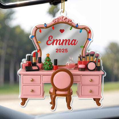 Customize With Your Name And Special Year Makeup Table Setup