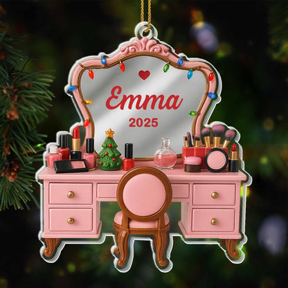 Customize With Your Name And Special Year Makeup Table Setup