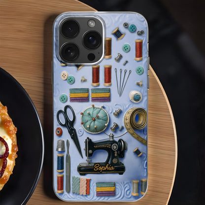 Customizable Name On Sewing Themed Design