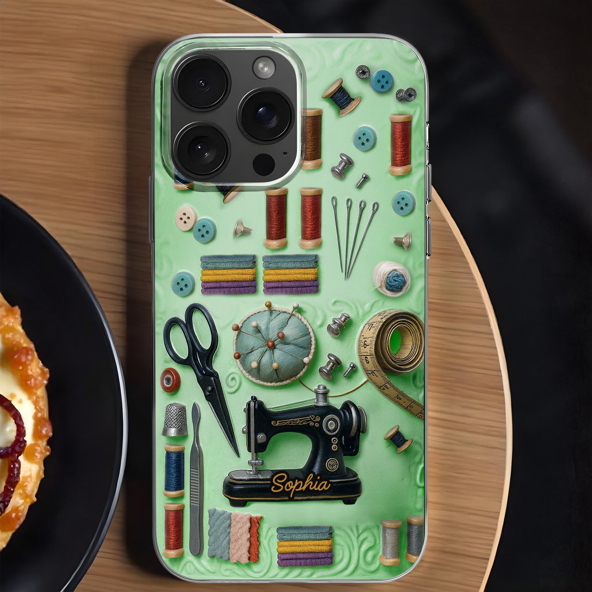 Customizable Name On Sewing Themed Design