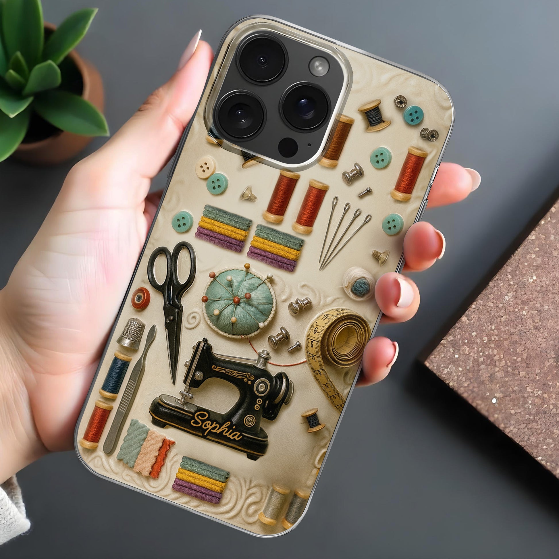 Customizable Name On Sewing Themed Design