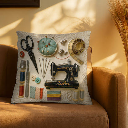 Celebrate Your Creativity, Sewing Machine And Tools Pillow