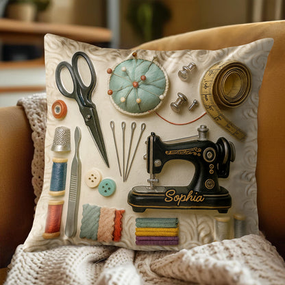 Celebrate Your Creativity, Sewing Machine And Tools Pillow