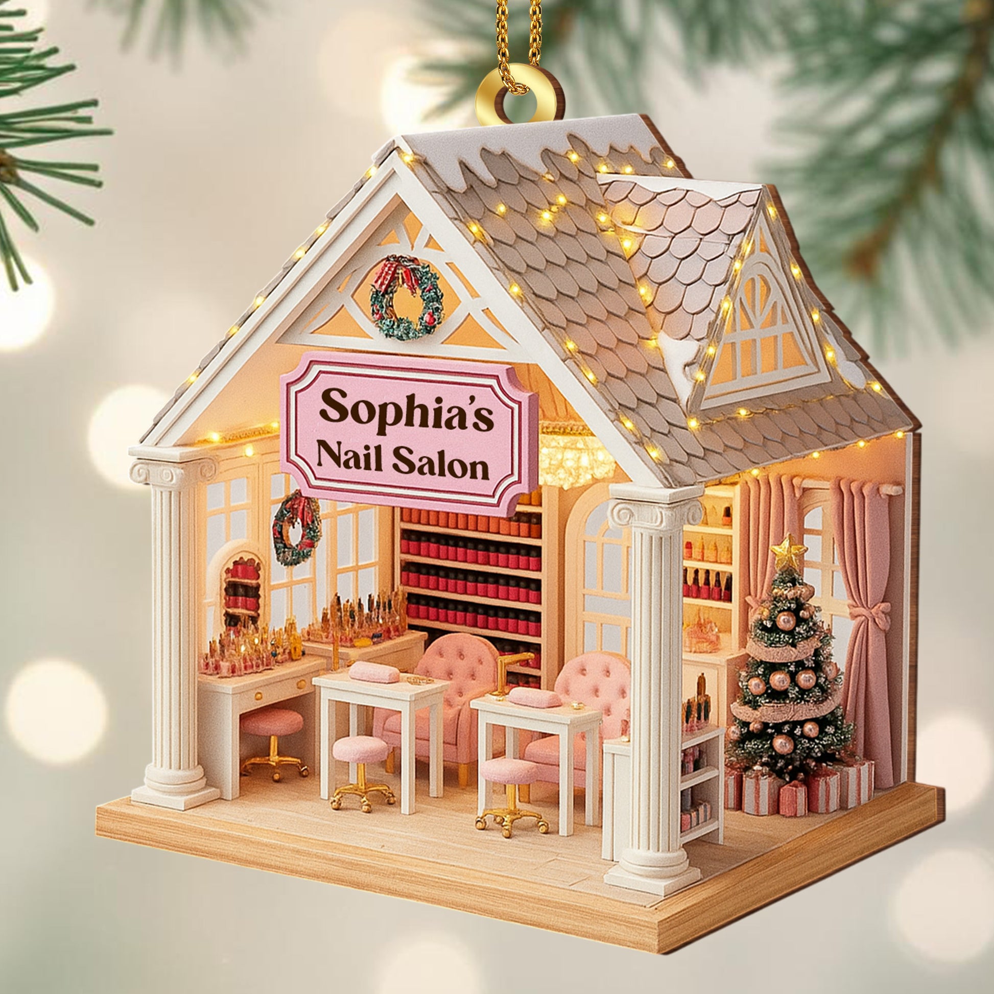 Sophia’s Nail Salon With Christmas Tree Decor