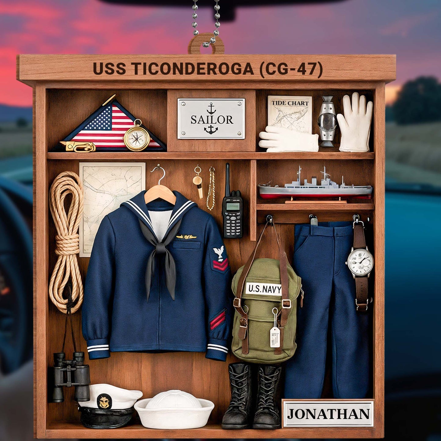 USS Ticonderoga CG-47, Military Jacket, Hat, Boots