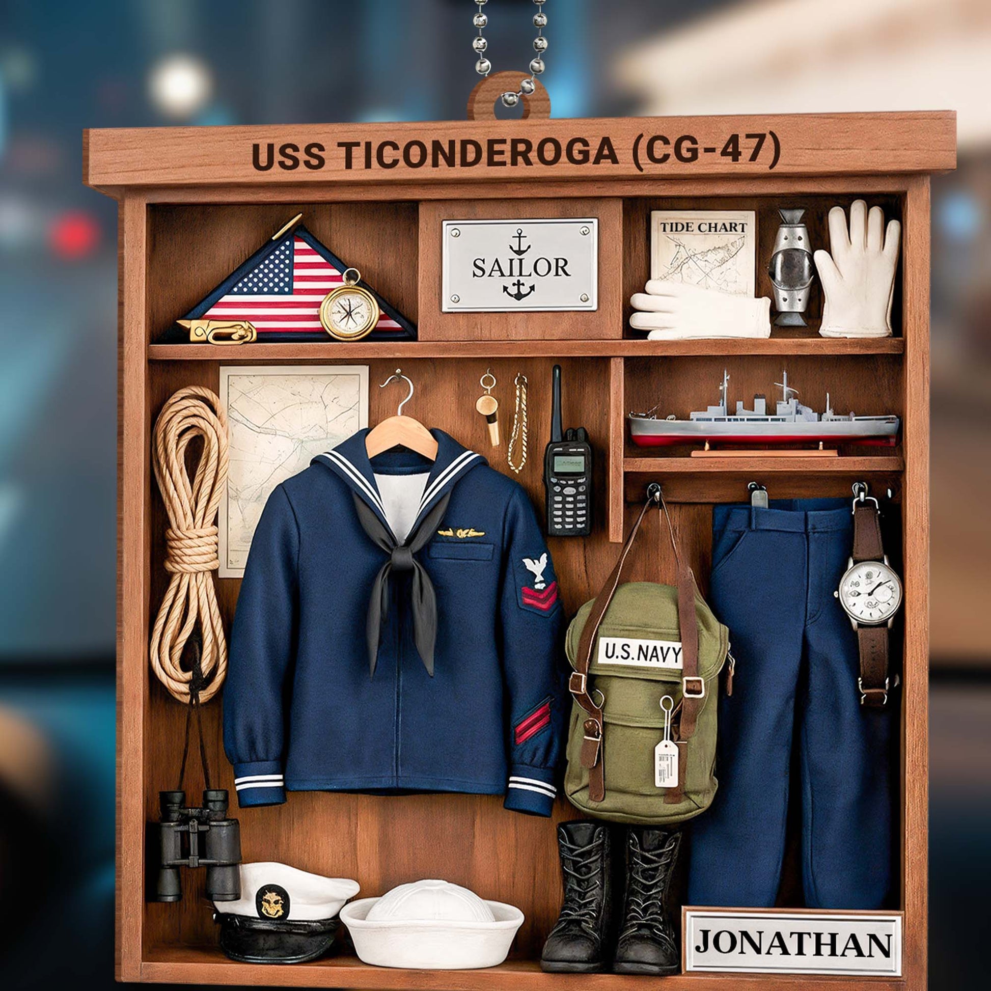 USS Ticonderoga CG-47, Military Jacket, Hat, Boots