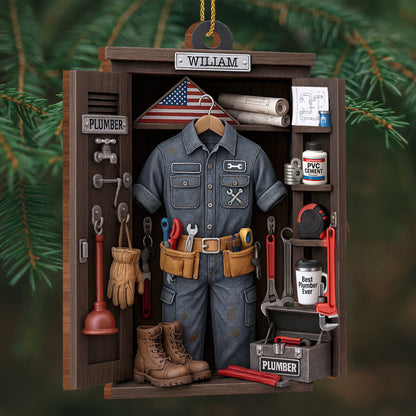 Celebrate The Craft Of Plumbing With Tools And Uniform Ornament