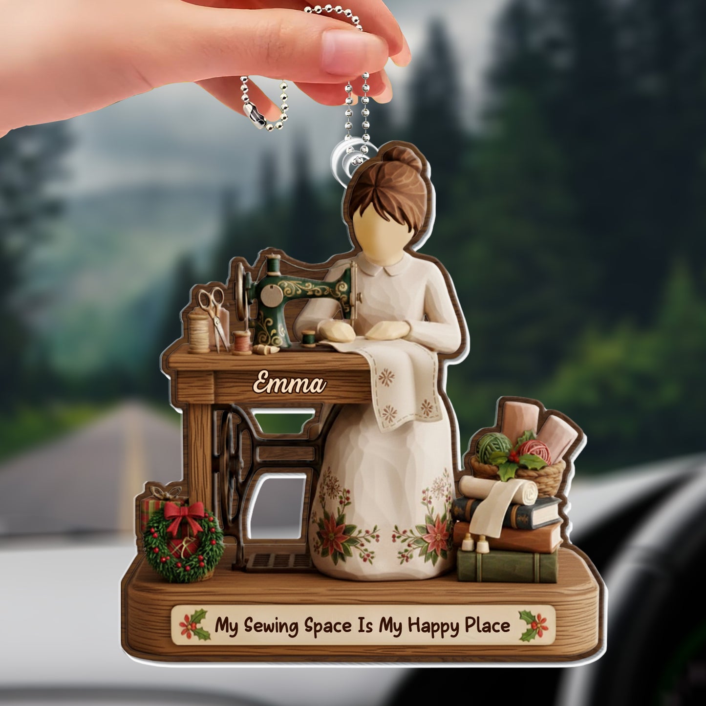 My Sewing Space Is My Happy Place, Sewing Machine And Fabrics