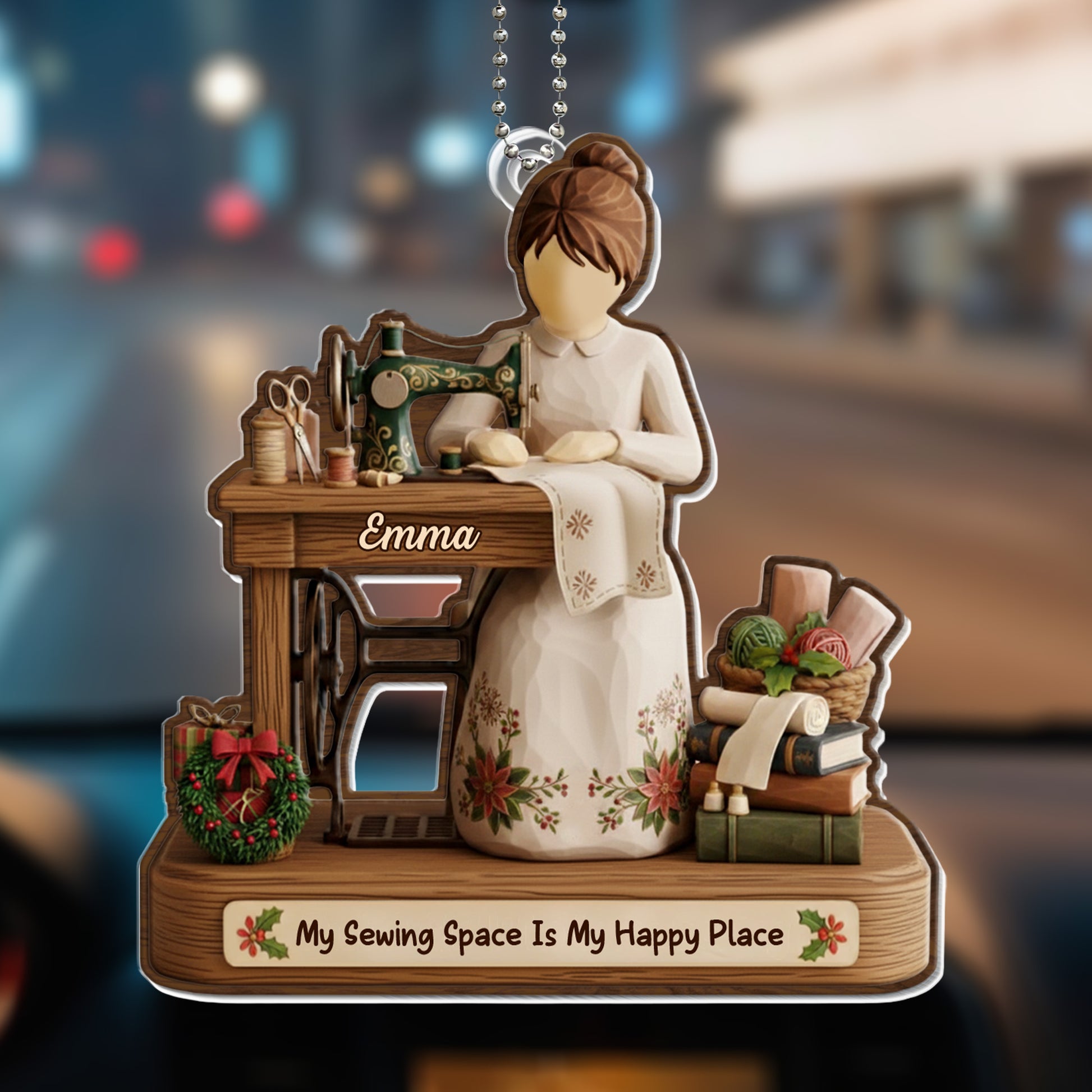 My Sewing Space Is My Happy Place, Sewing Machine And Fabrics