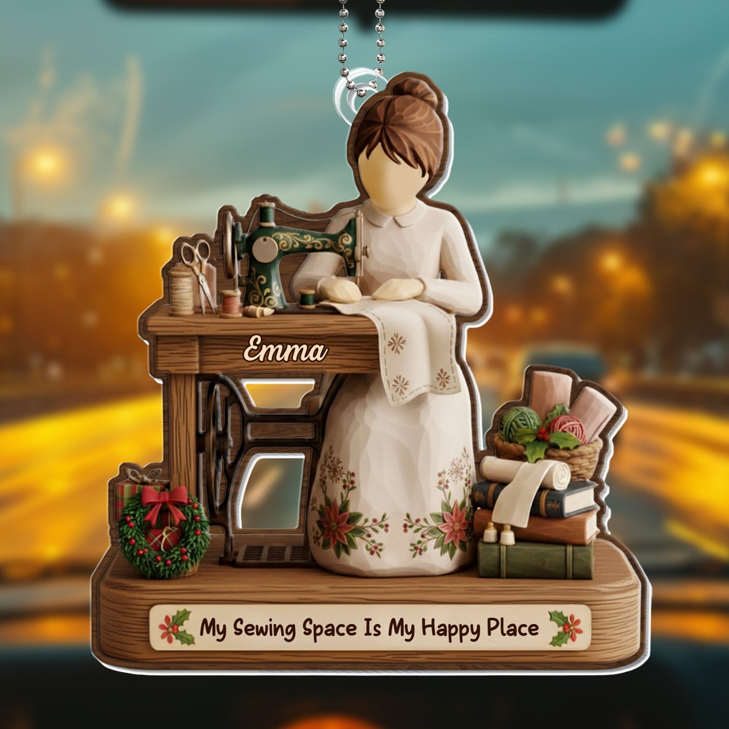 My Sewing Space Is My Happy Place, Sewing Machine And Fabrics